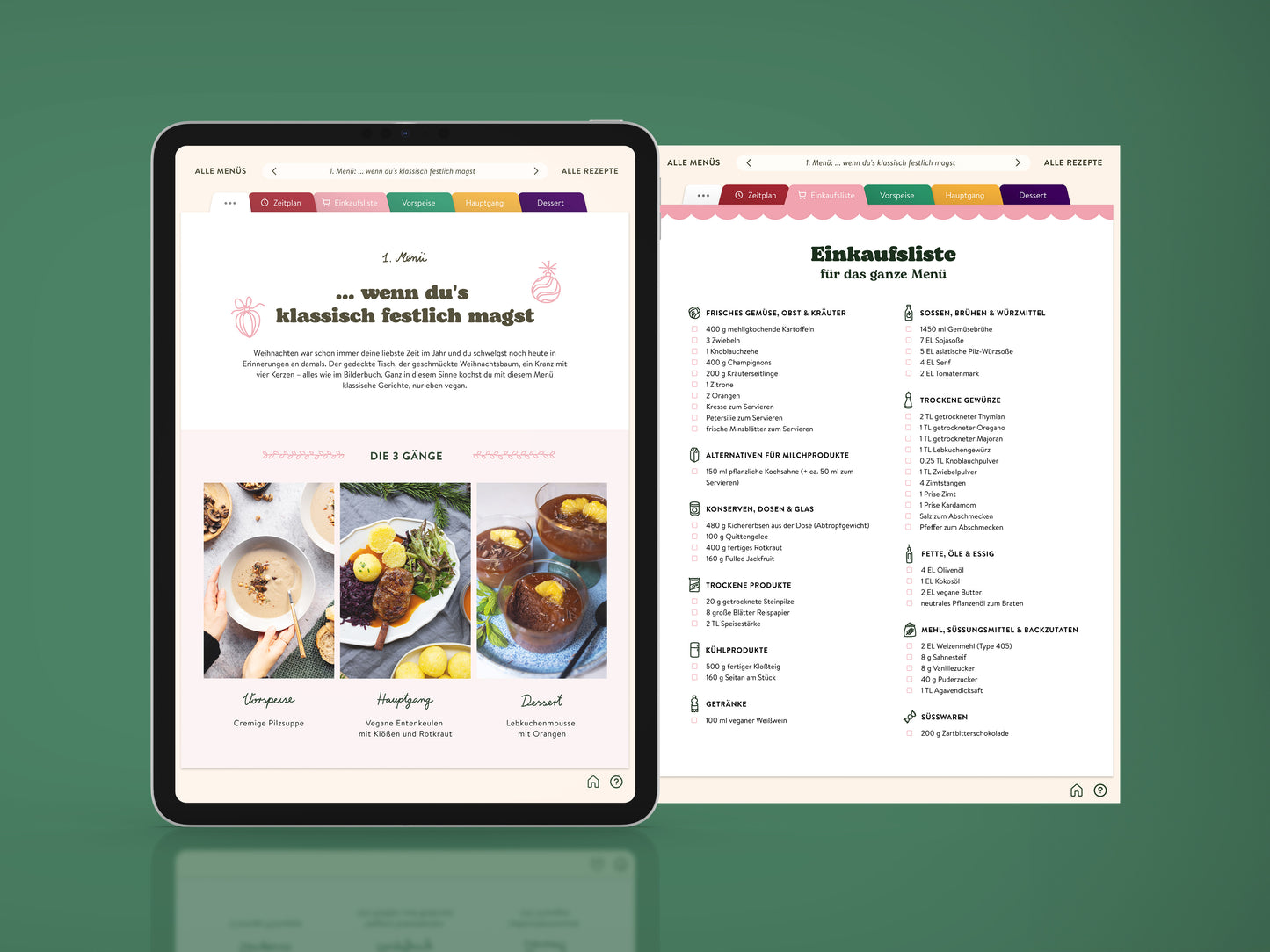 Bundle: 24 vegane Weihnachtsmenüs (Digitales Kochbuch) + Weihnachtspost