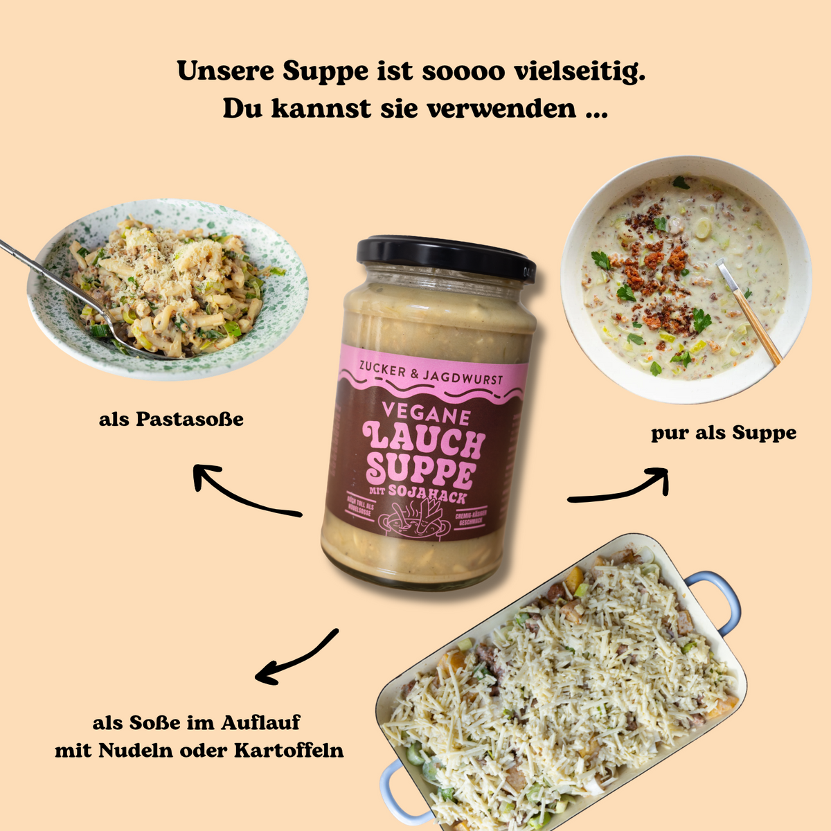Vegane Lauchsuppe mit Sojahack (Bio)